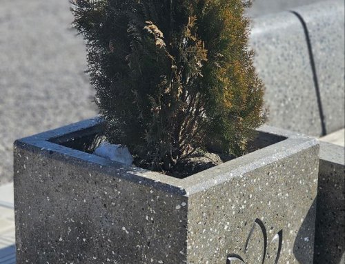 گلدان بتنی مربعی